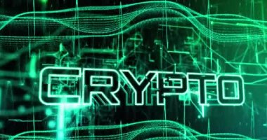 Siyah arkaplanda veri işleme üzerine şifreli metin animasyonu. Sosyal medya ve dijital arayüz konsepti dijital olarak oluşturulmuş video.