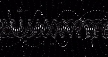 Siyah arkaplan üzerindeki bağlantı ve numaraların animasyonu. Bulut hesaplama, dijital arayüz ve güvenlik konsepti dijital olarak oluşturulmuş video.