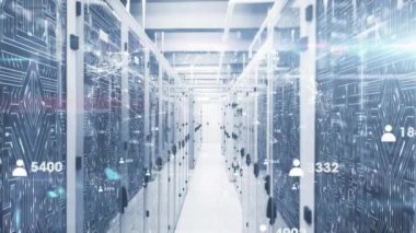 Sunucularda dolaşan sosyal medya tepkilerinin animasyonu. küresel ağ, bağlantılar, veri ve teknoloji konsepti dijital olarak oluşturulmuş video.