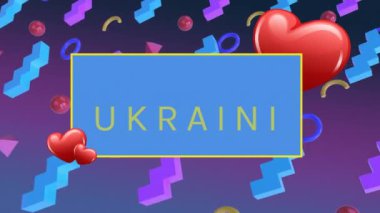 Animation of slava ukraini text over colorful shapes. ukraine crisis and international politics concept digitally generated video.
