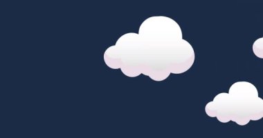 Animation of clouds on blue background. Abstract background and digital interface concept digitally generated video.