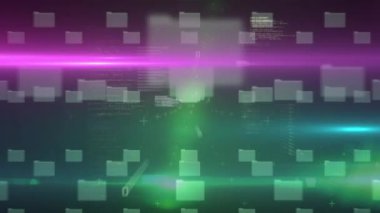 Çevrimiçi güvenlik kilidinin animasyonu, veri işleme sistemi üzerinde. küresel veri işleme, hesaplama ve dijital arayüz kavramı dijital olarak oluşturulmuş video.