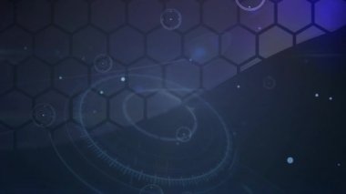 Karanlık arka planda bağlantı ağının animasyonu. küresel bağlantılar, veri işleme ve dijital arayüz konsepti dijital olarak oluşturulmuş video.