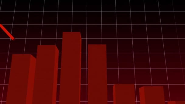 Animação Processamento Dados Financeiros Sobre Fundo Escuro Negócio Global Finanças — Vídeo de Stock