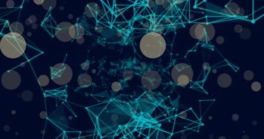 Siyah arkaplanda hareket eden şekillerin animasyonu. retro gelecek ve soyut arkaplan konsepti dijital olarak oluşturulmuş video.