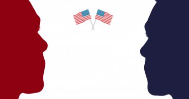 Animasyonumuz, gece gündüz insanların siluetleri ve ABD bayrakları üzerine mesajlaşmamız. Ulusal gece gezmesi ve dijital olarak üretilen video konsepti.