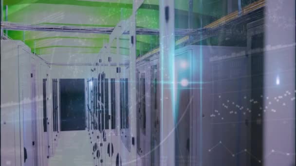 Animation Connections Lights Moving Servers Colour Movement Computers Technology Concept — Vídeo de Stock