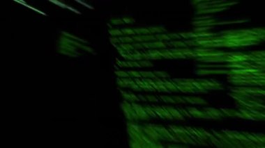 Siyah arkaplan üzerinde bilgisayar veri işleme animasyonu. küresel hesaplama ve veri işleme kavramı dijital olarak oluşturulmuş video.