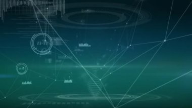 Bilimsel verilerin, DNA 'nın ve yeşil arka plandaki bağlantıların animasyonu. Bilim, biyoloji, bağlantılar ve teknoloji konsepti dijital olarak oluşturulmuş video.