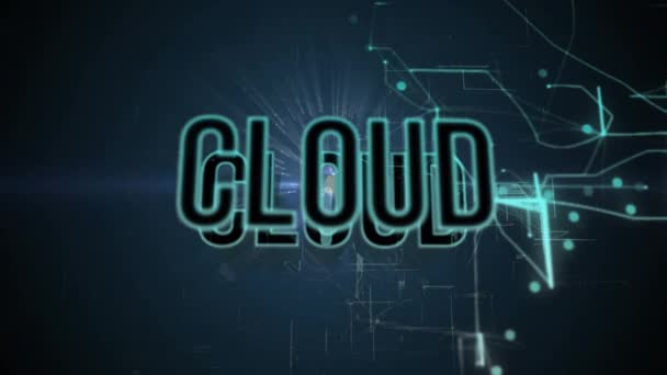 Animation Von Wolkentext Über Flecken Auf Schwarzem Hintergrund Soziale Medien — Stockvideo