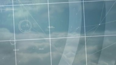 Bilimsel veri işleme sisteminin animasyonu. küresel bilim, bağlantılar ve veri işleme kavramı dijital olarak oluşturulmuş video.