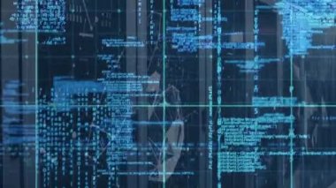Animation of data processing and connections over servers. global network, connections, data and technology concept digitally generated video.