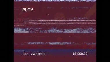 Ekranda arızalı oyun arayüzünün canlandırması. küresel veri işleme ve hesaplama kavramı dijital olarak oluşturulmuş video.