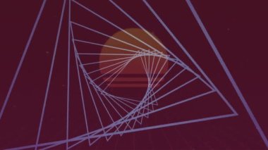 Siyah arkaplanda hareket eden şekillerin animasyonu. soyut arkaplan ve dijital arayüz kavramı dijital olarak oluşturulmuş video.