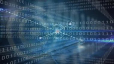 Siyah arkaplan üzerinde veri işleme animasyonu. küresel iş ve dijital arayüz kavramı dijital olarak oluşturulmuş video.