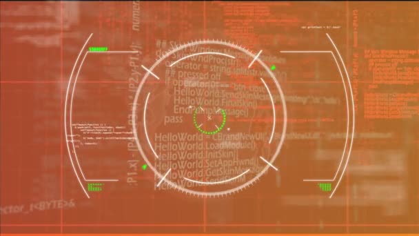 Animação Processamento Dados Sobre Fundo Laranja Conexões Globais Conceito Processamento — Vídeo de Stock