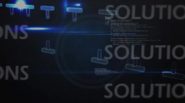 DNA ipliği üzerinde veri işleme animasyonu. küresel iş ve dijital arayüz kavramı dijital olarak oluşturulmuş video.