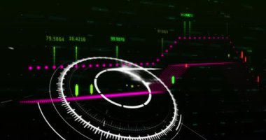 Finansal veri işleme üzerine dünyanın animasyonu. küresel iş, veri işleme ve bağlantı konsepti dijital olarak oluşturulmuş video.