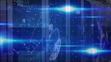 Animation of connections and data over servers. global network, connections, data and technology concept digitally generated video.