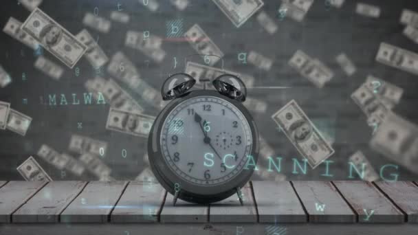 Animation Data Processing Clock Banknotes Global Business Gambling Digital Interface — 비디오