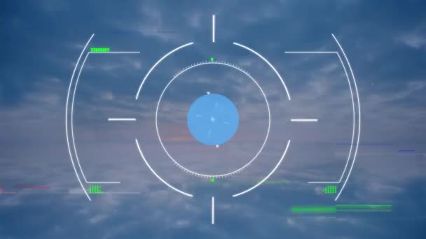 Animación Red Conexiones Con Iconos Sobre Nubes Concepto Interfaz Digital — Vídeos de Stock