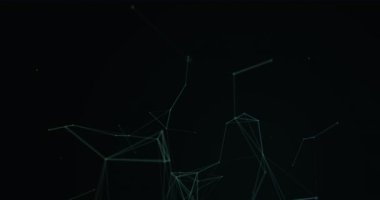 Animation of network of connections over black background. global business and digital interface concept digitally generated video.