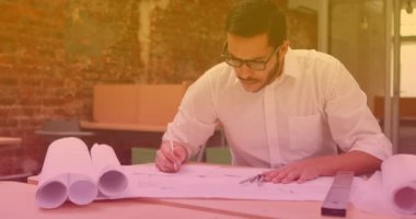 Kafkasyalı erkek mühendis için uluslararası işçi günü animasyonu. Uluslararası İşçi Günü konsepti dijital olarak oluşturulmuş video.