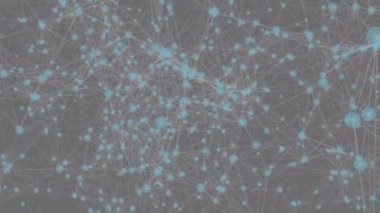 Siyah arkaplandaki bağlantı ağının canlandırılması. küresel iş, bağlantılar ve dijital arayüz konsepti dijital olarak oluşturulmuş video.