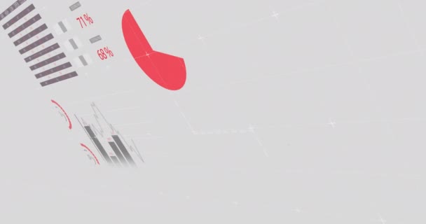 Animation Financial Data Processing White Background Global Finances Computing Digital — Stockvideo