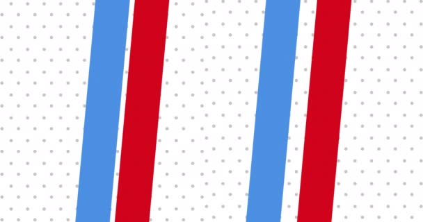 Animation National Night Out Text Blue Red Stripes White Background — Stock videók