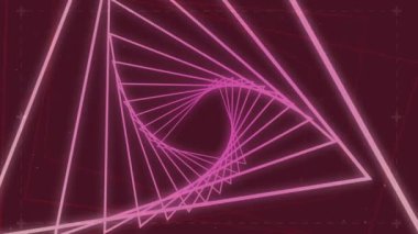 Siyah arkaplanda hareket eden şekillerin animasyonu. soyut arkaplan ve dijital arayüz kavramı dijital olarak oluşturulmuş video.