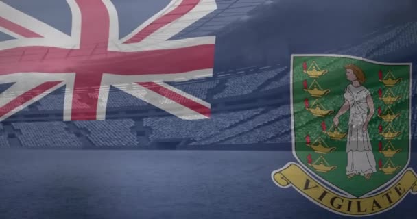 Animation Waving Flag Virgin Islands Sport Stadium Sports Competition Entertainment — Vídeo de Stock