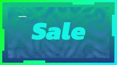 Animation of shapes moving over sale text. Abstract background and digital interface concept digitally generated video.
