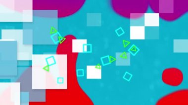 Animation of colorful moving graphics over blue background. colour, movement and energy background concept, digitally generated video.