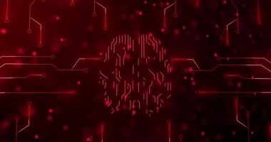 Siyah arkaplanda veri işleme animasyonu. küresel iş ve dijital arayüz kavramı dijital olarak oluşturulmuş video.