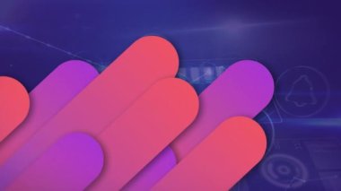 Mavi arkaplanda veri işleme animasyonu. küresel iş ve dijital arayüz kavramı dijital olarak oluşturulmuş video.