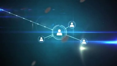 Dünya üzerinde veri işleme animasyonu. küresel iş ve dijital arayüz kavramı dijital olarak oluşturulmuş video.