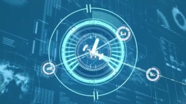 Animation of network of connections over data processing. global business, connections and digital interface concept digitally generated video.