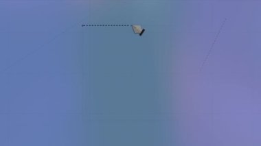 Bloklarla mavi arkaplanda kalem karesi çizimi animasyonu. matematik, bilim ve teknoloji konsepti dijital olarak oluşturulmuş video.