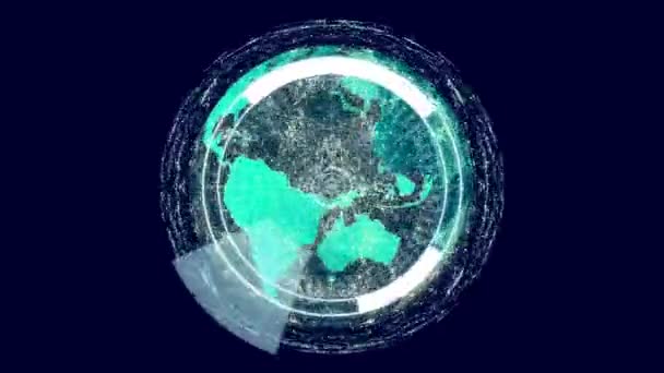 Animation Text Globe Global Business Finances Connections Digital Interface Concept — Stockvideo