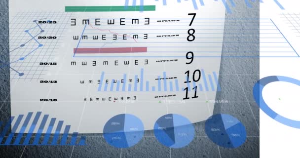 Animation Financial Graphs Paper Pavement Economy Finance Technology Concept Digitally — Vídeos de Stock