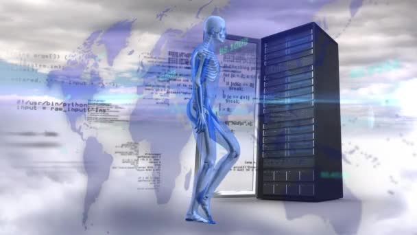 Animation Data Processing Skeleton Server Global Technology Digital Interface Concept — 비디오