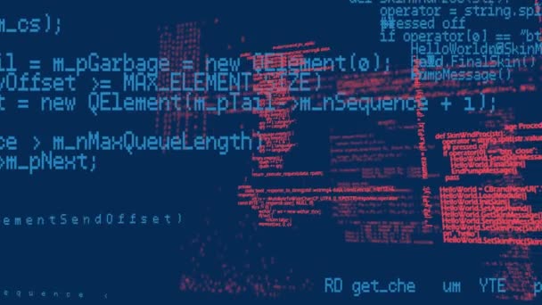 Animation Der Datenverarbeitung Auf Dem Hintergrund Der Marine Computer Programmierung — Stockvideo