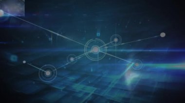 Donanma arkaplanındaki bağlantı ağının animasyonu. küresel bağlantılar, veri işleme ve teknoloji konsepti dijital olarak oluşturulmuş video.
