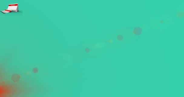 Animation Light Spots Green Background Abstract Background Digital Interface Concept — Stockvideo