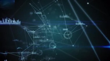 Donanma arkaplanındaki bağlantı ağının animasyonu. küresel bağlantılar, veri işleme ve teknoloji konsepti dijital olarak oluşturulmuş video.