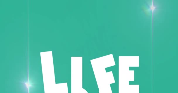 Digital Animation Spot Light Life Text Banner Copy Space Blue — Stockvideo