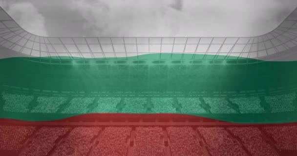 Animation Flag Bulgaria Sports Stadium Global Sport Digital Interface Concept — Vídeo de Stock