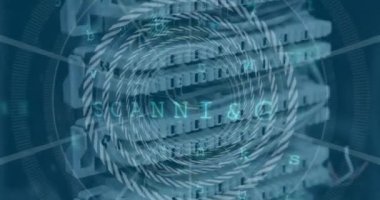 Sunucu üzerinden veri işleme animasyonu. Sosyal medya ve dijital arayüz konsepti dijital olarak oluşturulmuş video.