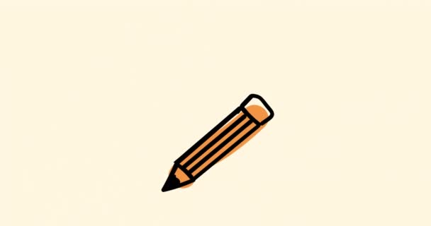 Animation Pencil Drawing Beige Background National Doodle Day Celebration Concept — Stock videók